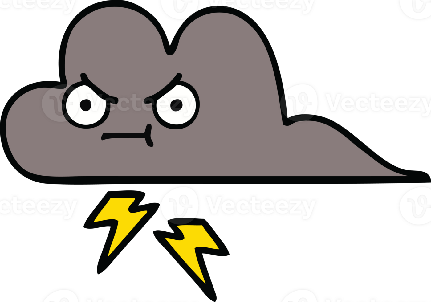 cute cartoon of a storm cloud png