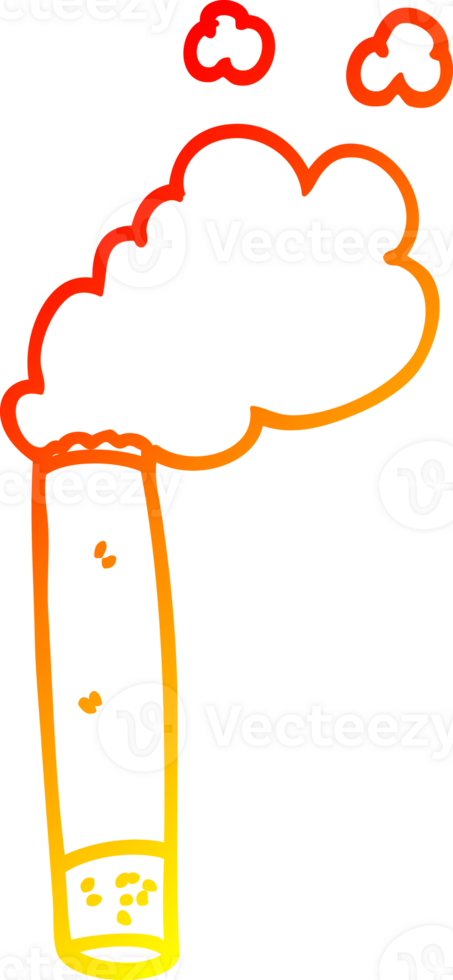 warm gradient line drawing of a cartoon cigarette png