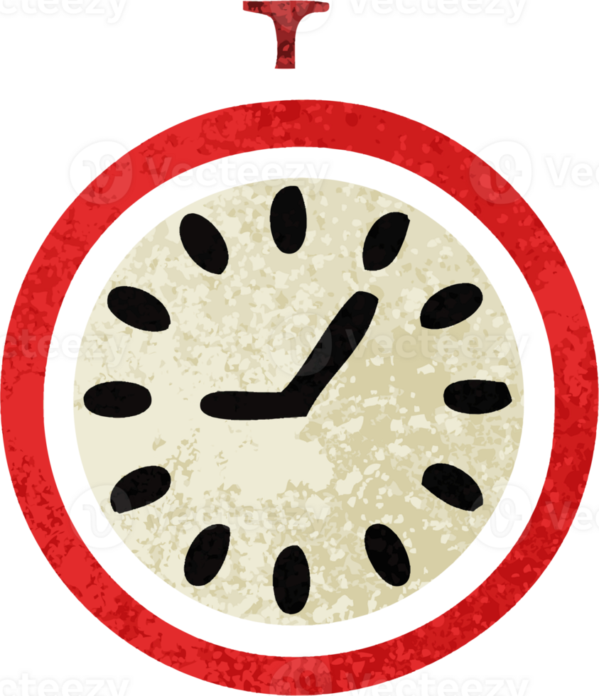 retro illustration style cartoon of a time stopper png