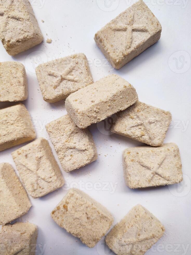 Kue satu in West Java and Jakarta or koya cake in Central and East Java is a popular traditional cake made from white sweet green bean powder Eid al Fitr or Eid al Adha photo
