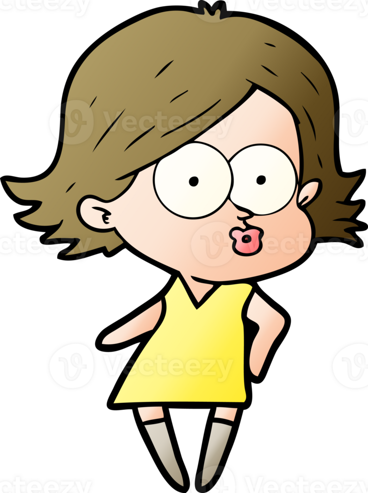 cartoon girl pouting png