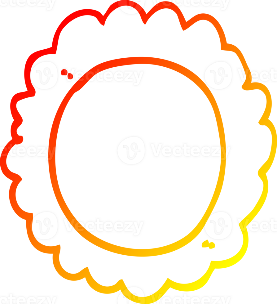 warm gradient line drawing of a cartoon flower png