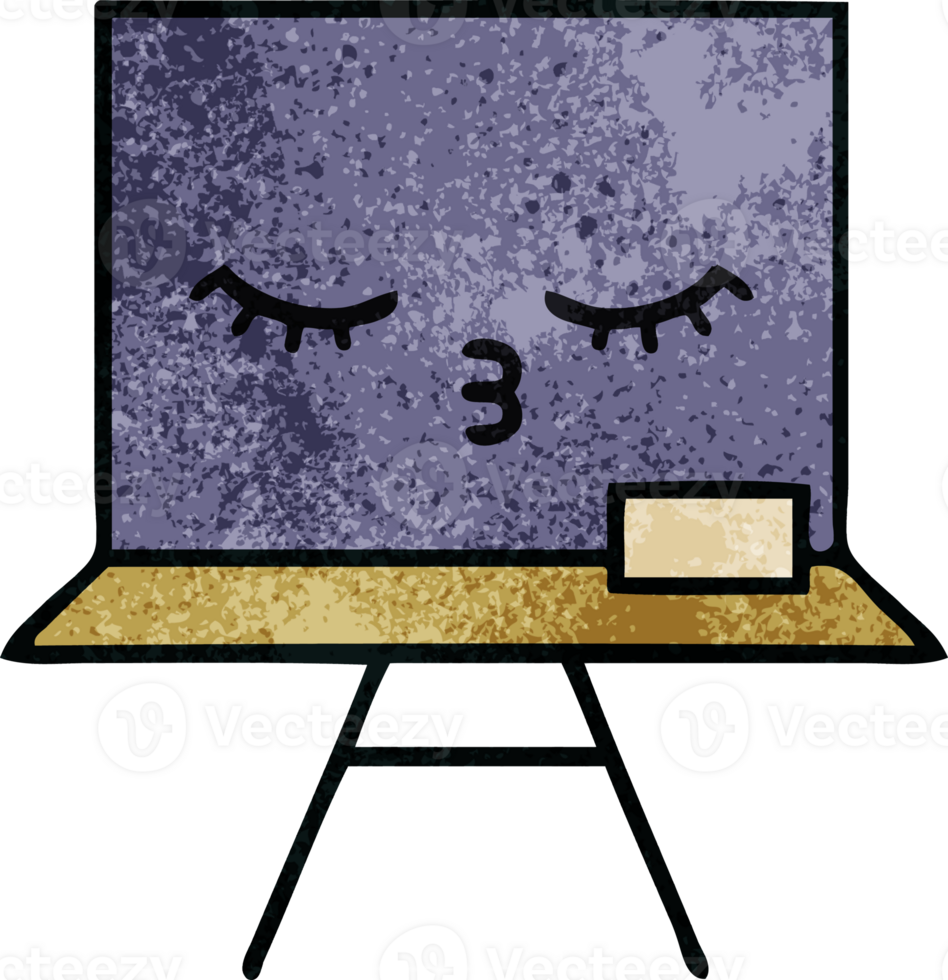 retro grunge texture cartoon of a chalkboard png