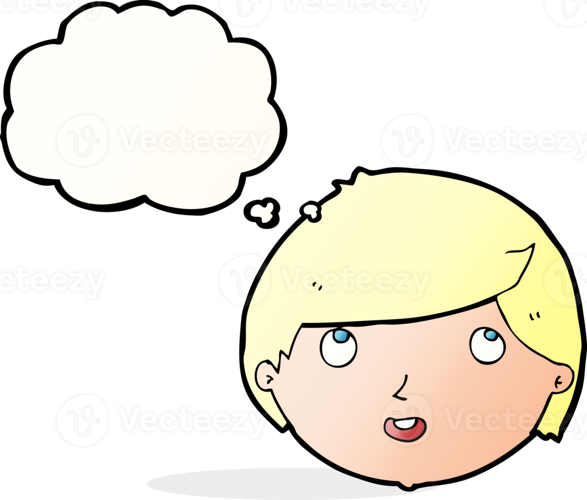 cartoon happy face with thought bubble png