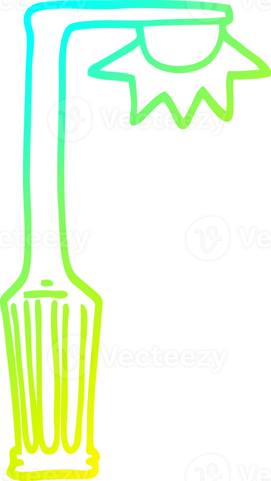 cold gradient line drawing of a cartoon lamp post png