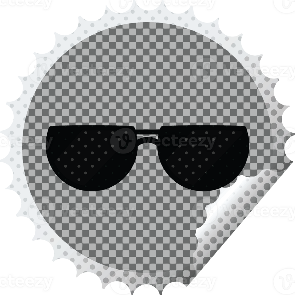 sunglasses graphic   illustration round sticker stamp png