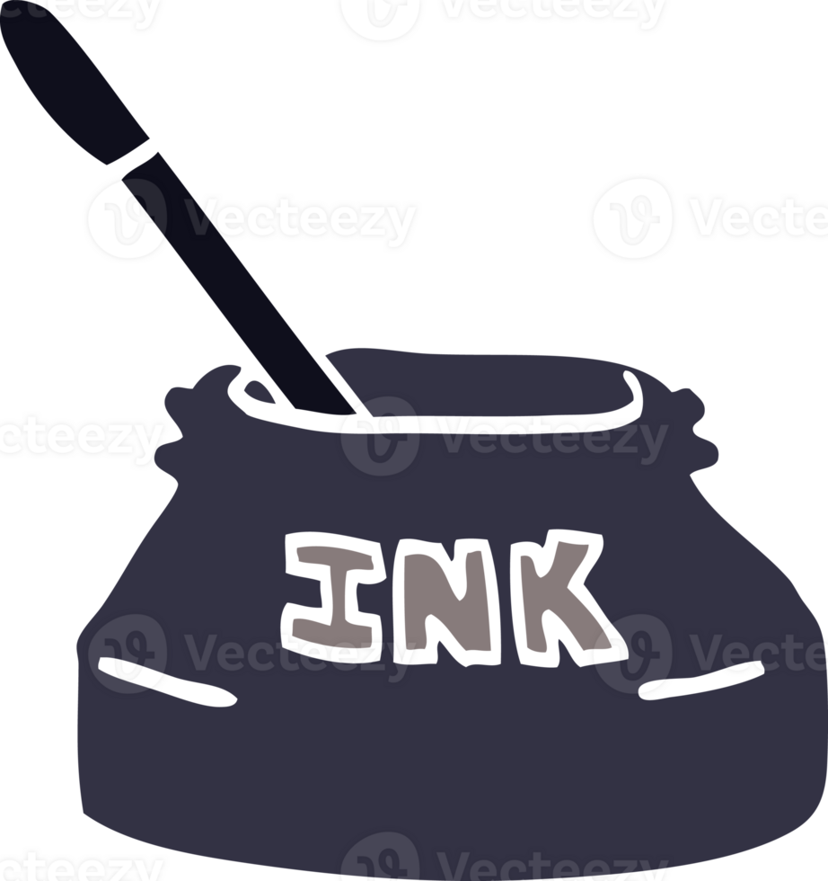 cartoon doodle ink pot png