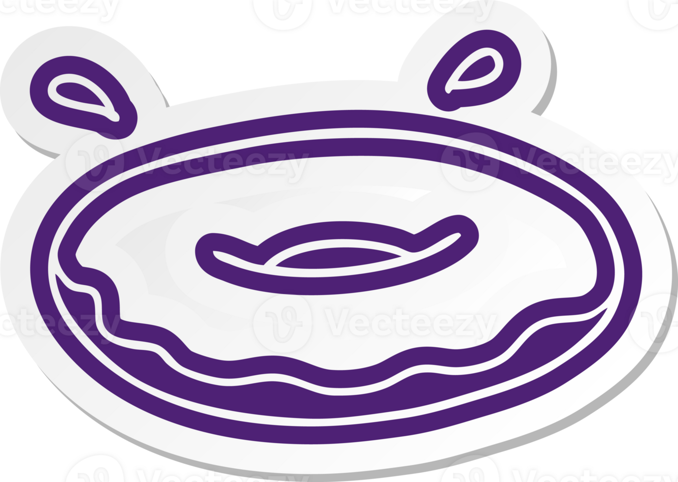 cartoon sticker of an iced ring donut png