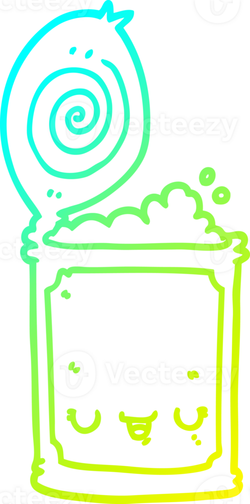 cold gradient line drawing of a cartoon canned food png