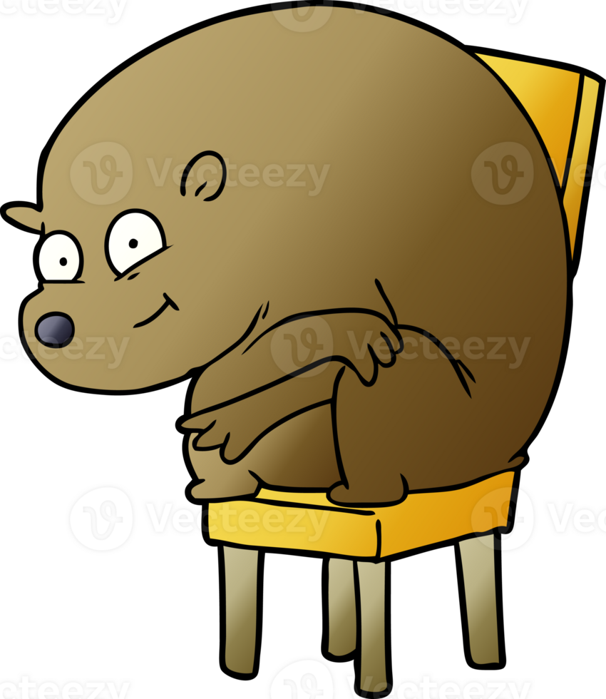 cartoon bear sitting on chari png