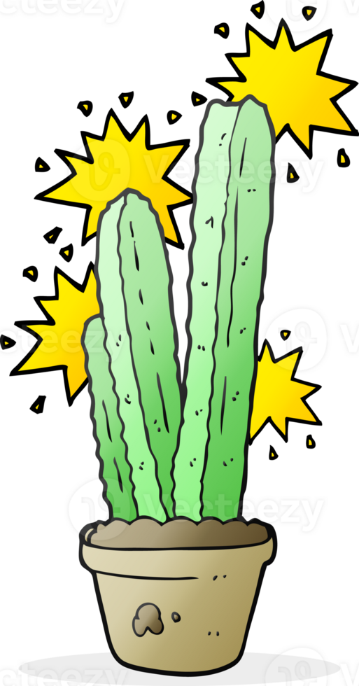 hand drawn cartoon cactus png