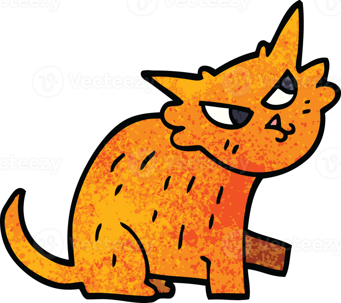 cartoon doodle ginger cat png