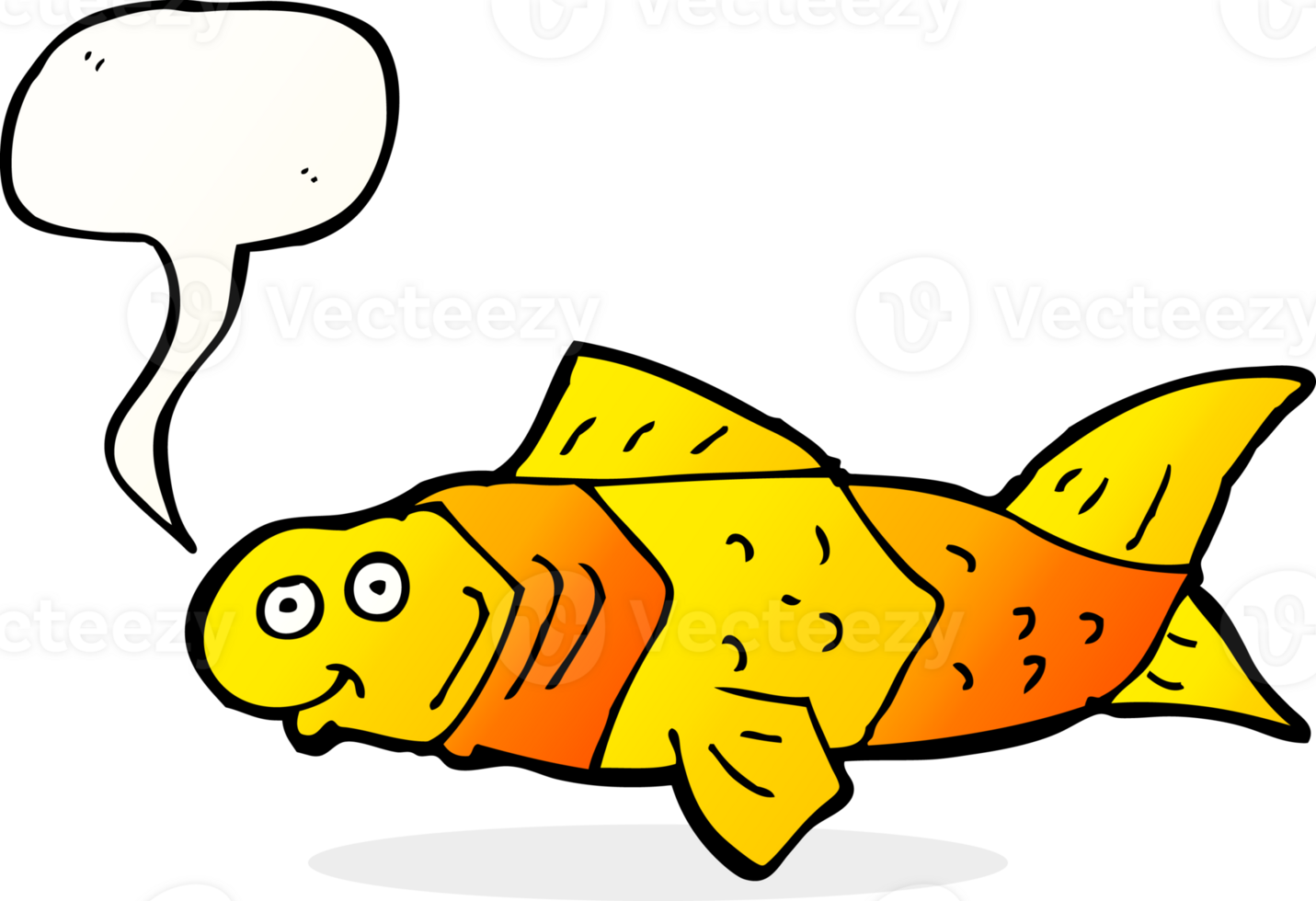 cartoon funny fish with speech bubble png