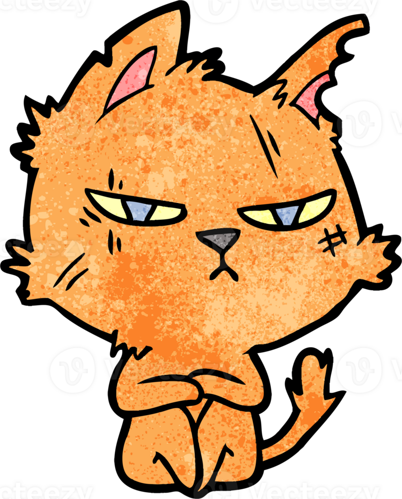 tough cartoon cat png