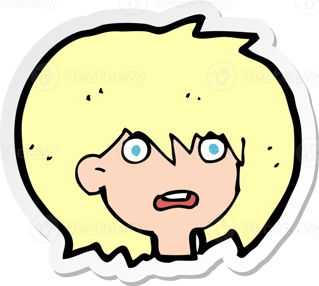 sticker of a cartoon shocked expression png