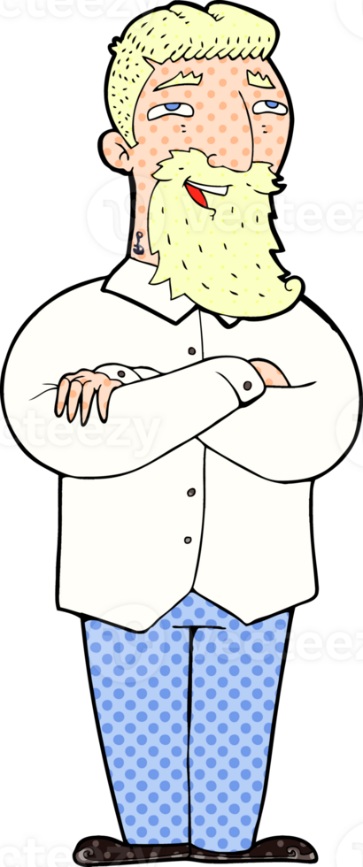 cartoon happy man with beard png