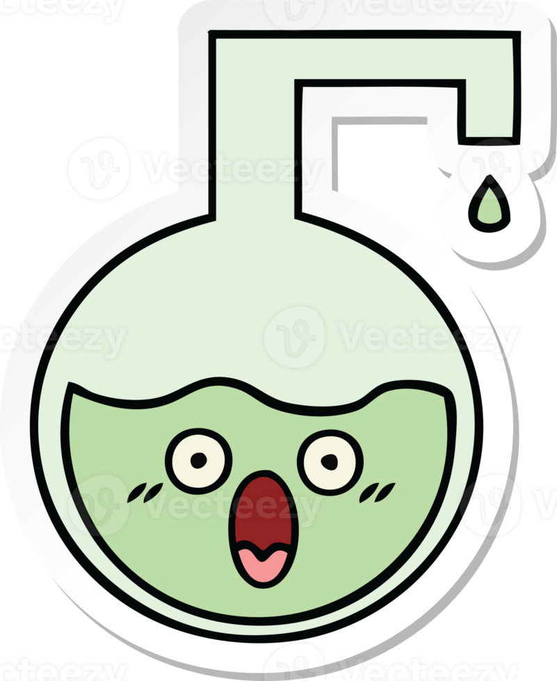 sticker of a cute cartoon science experiment png
