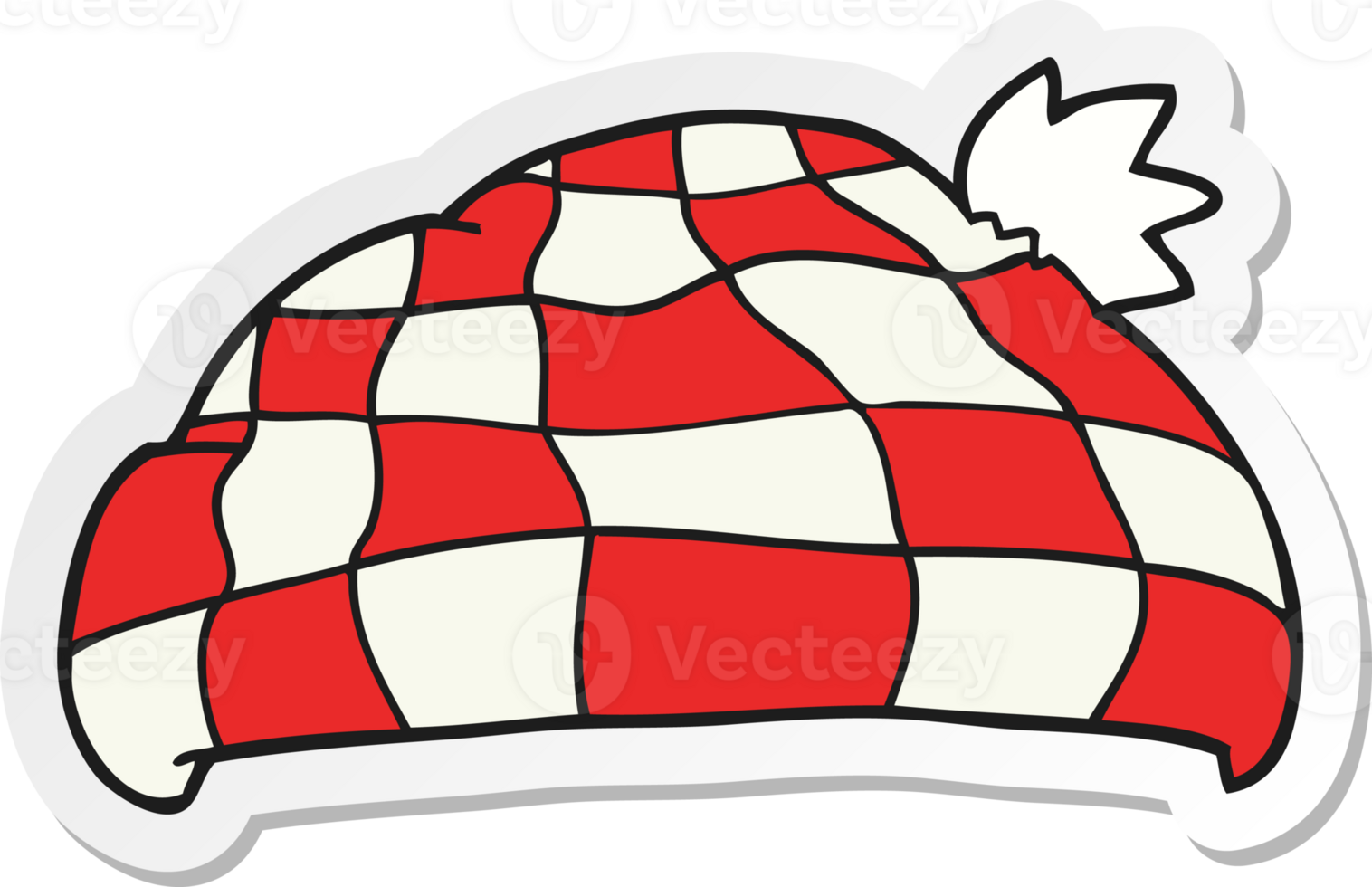 sticker of a cartoon checked hat png