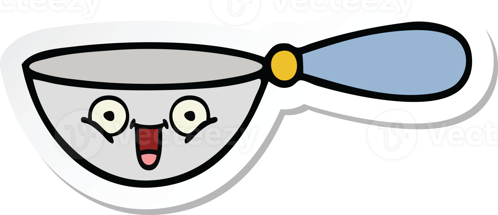 sticker of a cute cartoon measuring spoon png