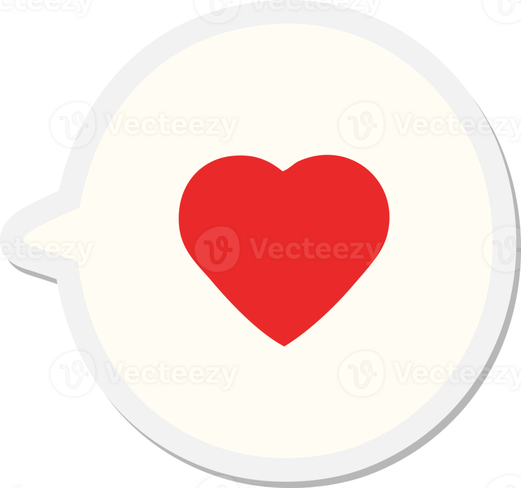 love heart in speech bubble sticker png