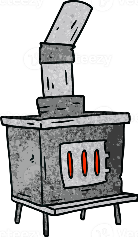 hand drawn textured cartoon doodle of a house furnace png