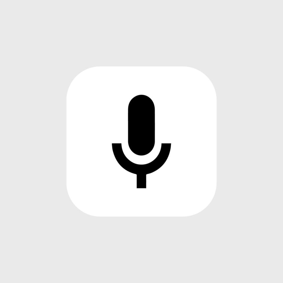 Record Microphone icon. The symbol microphone for web site. Illustration retro microphone for mobile apps. Pictogram Microphone. Minimalist icon. Sound concept icon vector