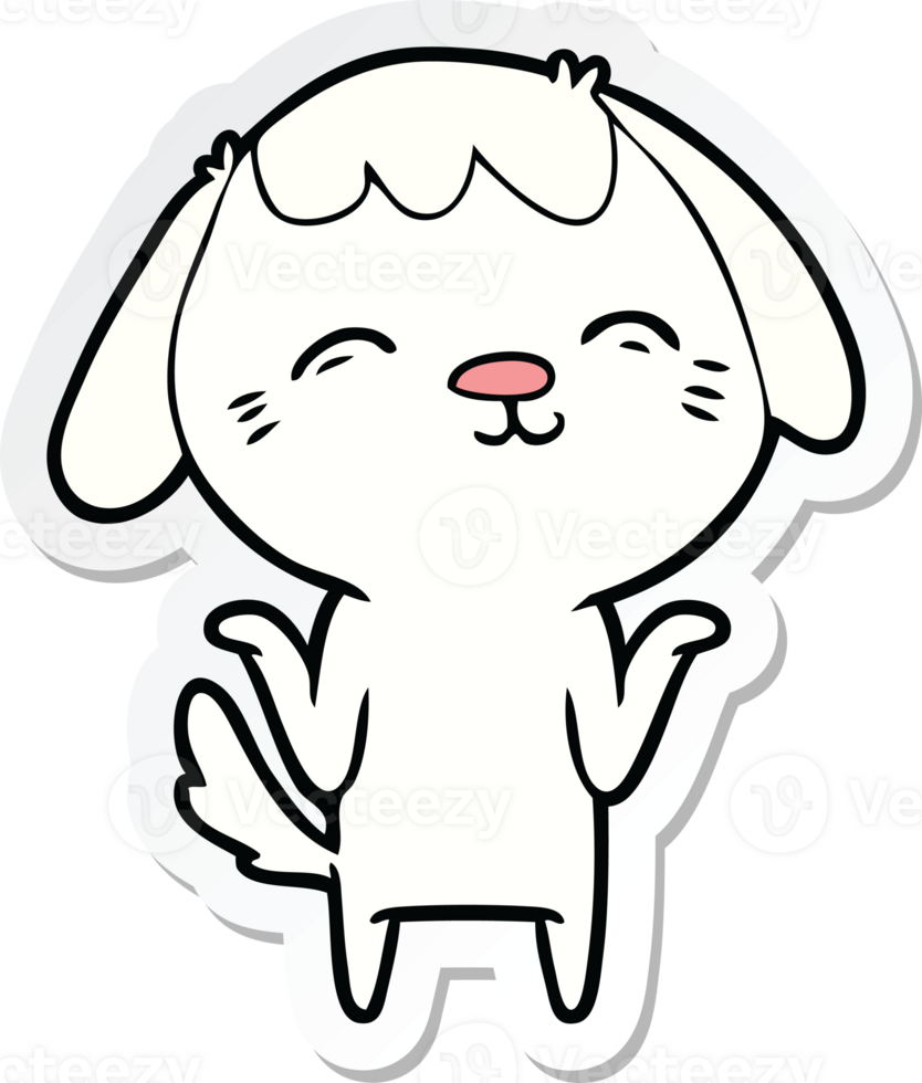 sticker of a happy cartoon dog png