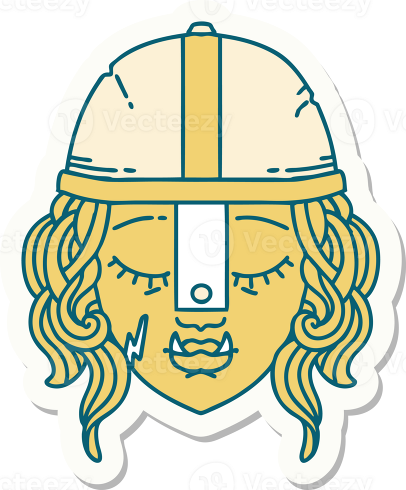 sticker of a orc fighter character face png