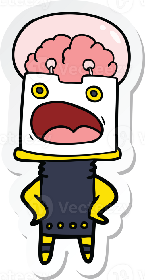 sticker of a cartoon robot png