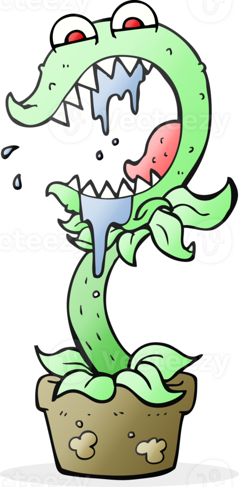 hand drawn cartoon carnivorous plant png
