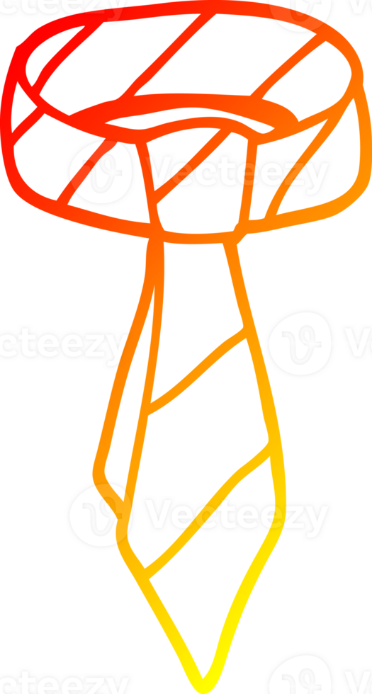 warm gradient line drawing of a cartoon tie png