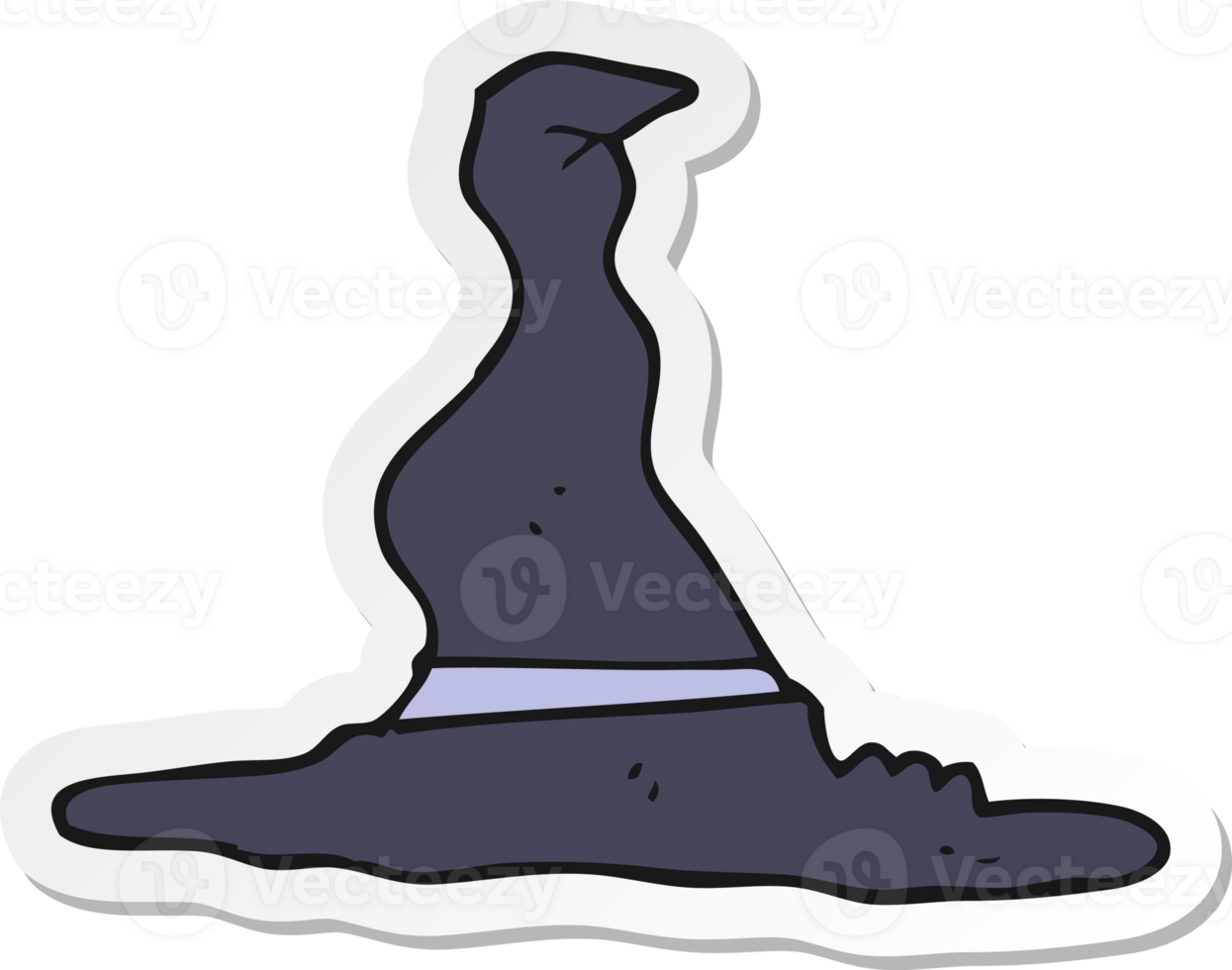 sticker of a cartoon witchs hat png