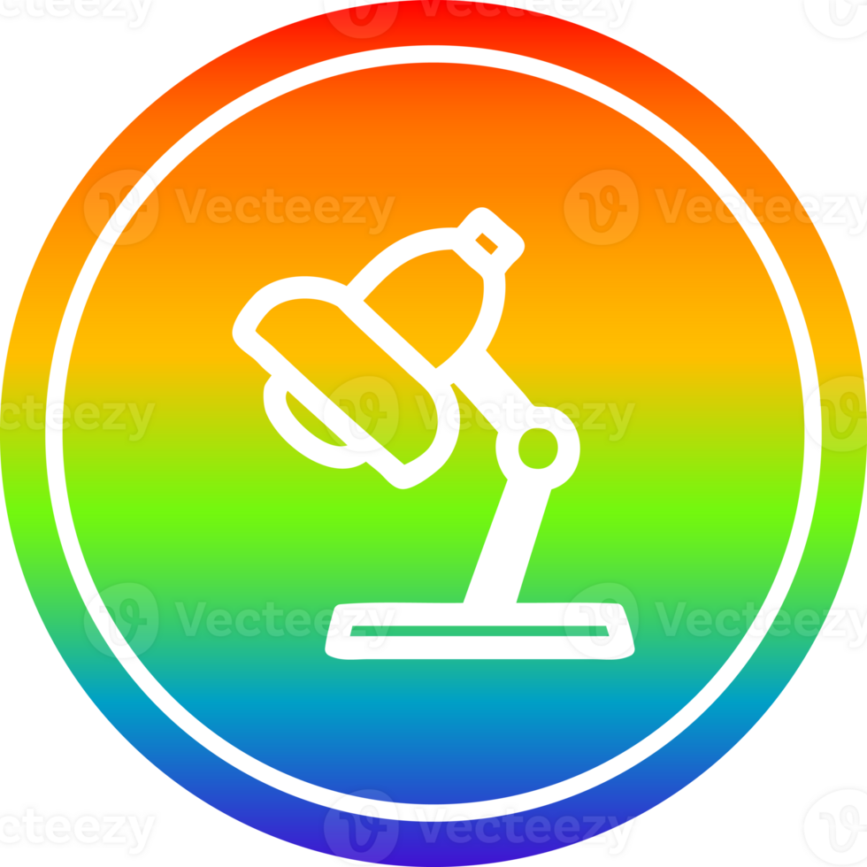work lamp circular icon with rainbow gradient finish png