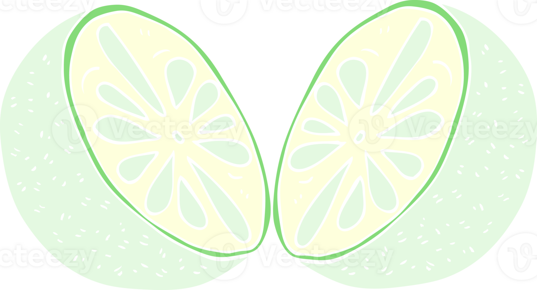 flat color illustration of half melon png