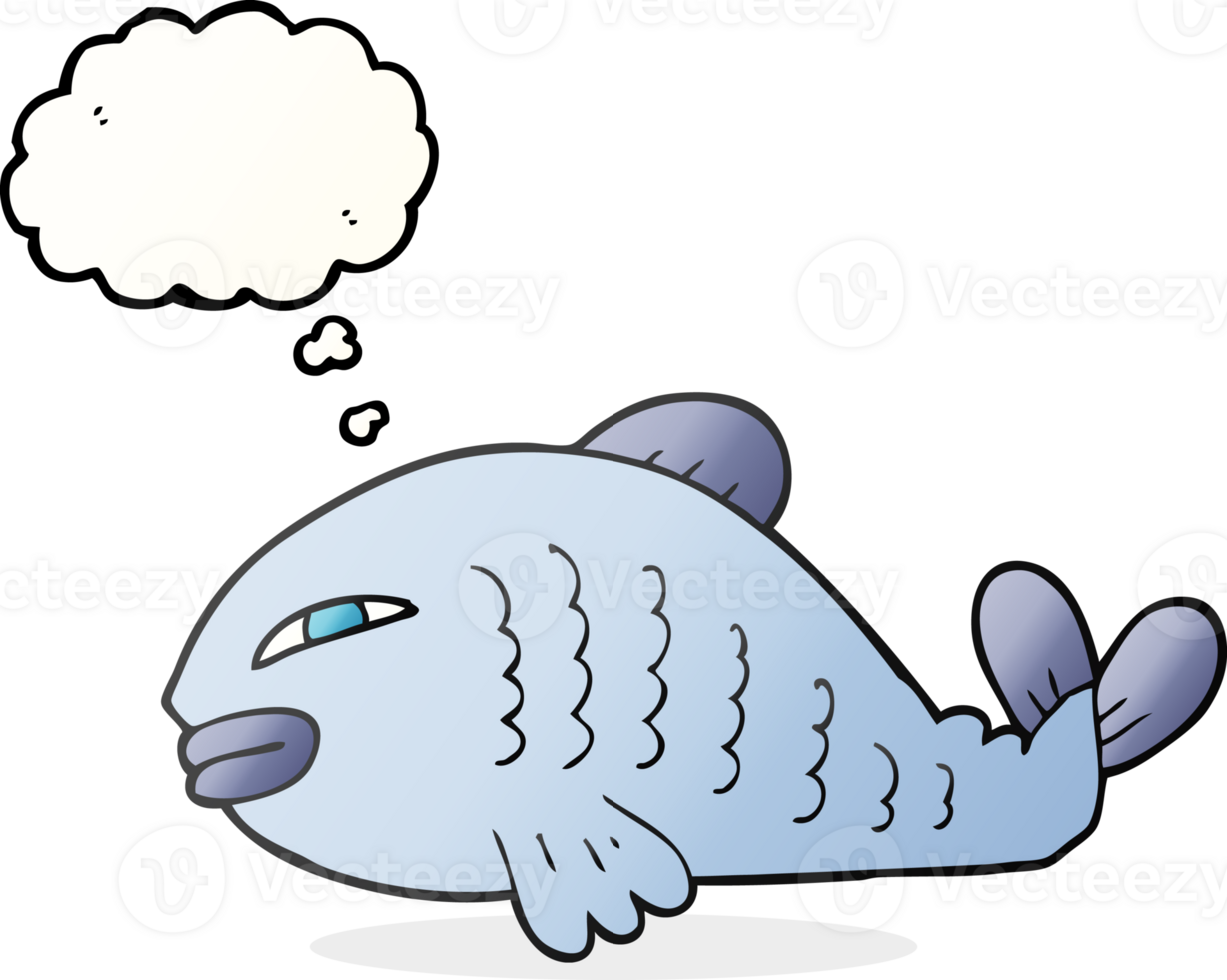 hand drawn thought bubble cartoon fish png