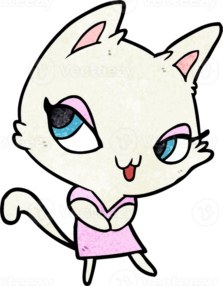 linda gata de dibujos animados png