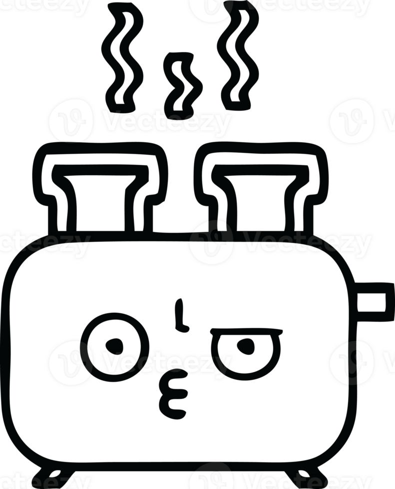 line drawing cartoon of a of a toaster png