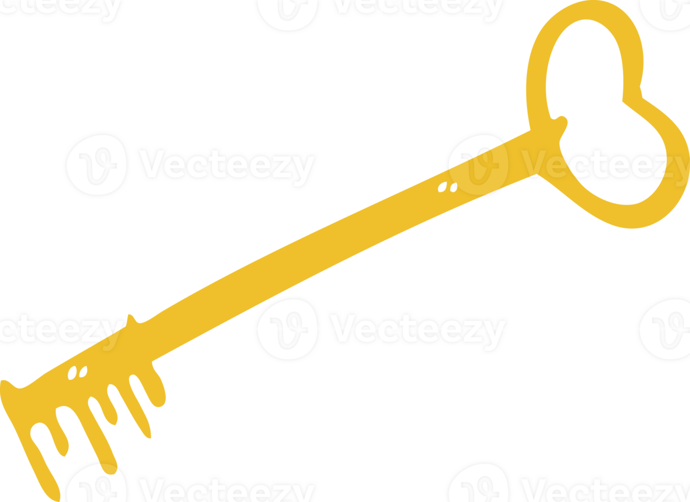 flat color style cartoon fancy old key png