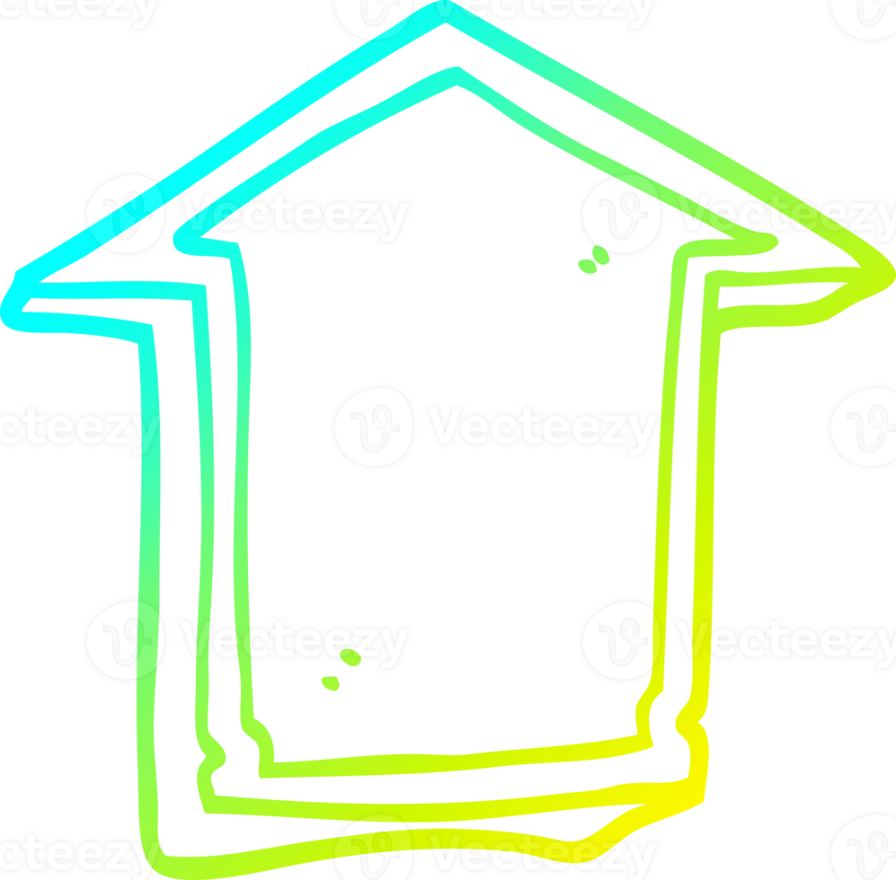 cold gradient line drawing of a cartoon arrow pointing up png