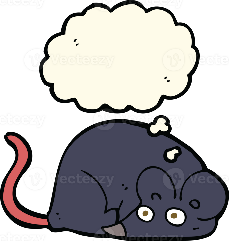cartoon white mouse with thought bubble png