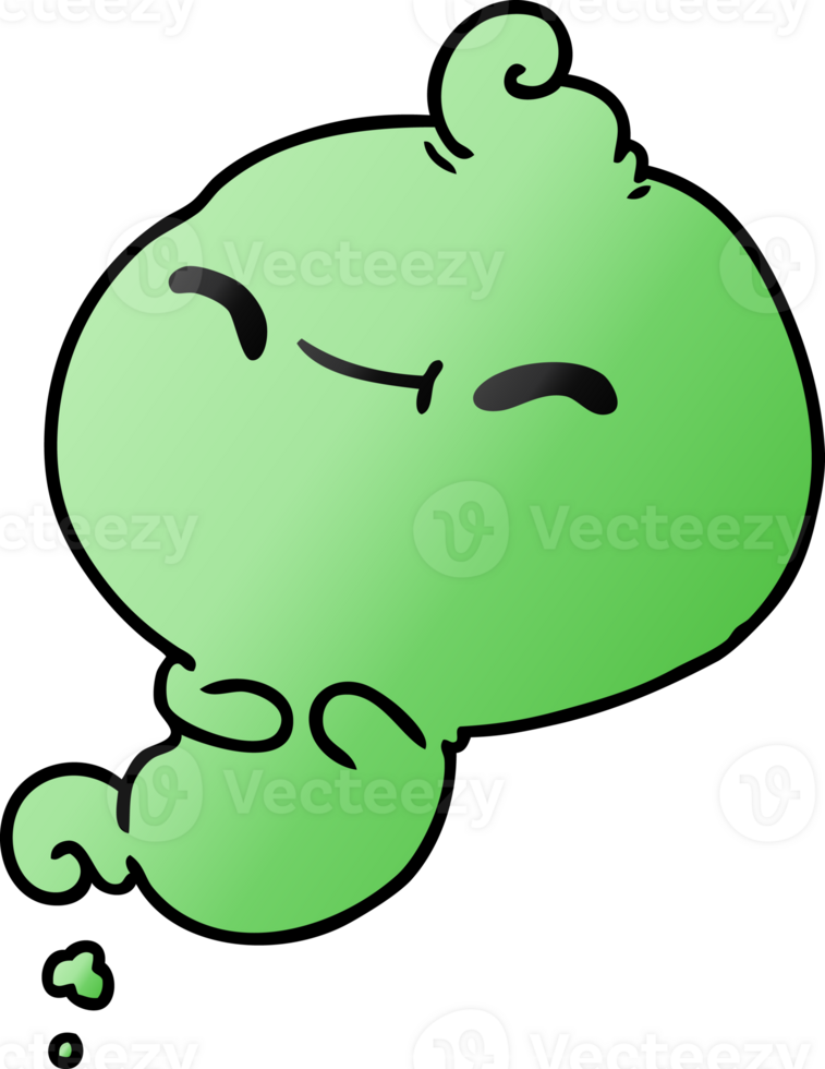 hand drawn gradient cartoon of kawaii scary ghost png