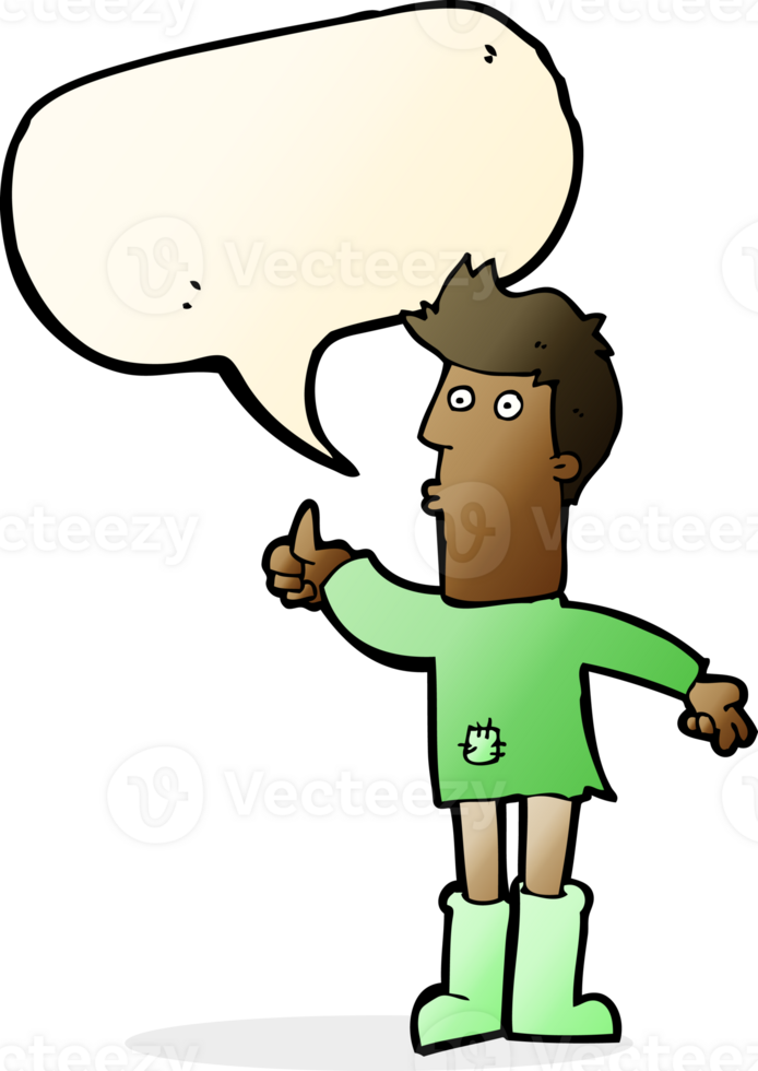 cartoon poor man with speech bubble png