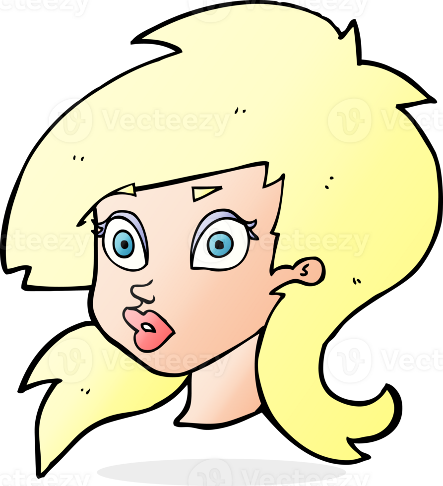 cartoon pretty surprised woman png
