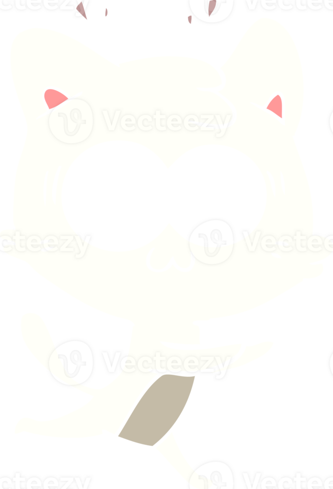 flat color style cartoon surprised cat running png