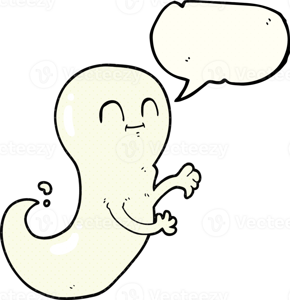 hand drawn comic book speech bubble cartoon ghost png