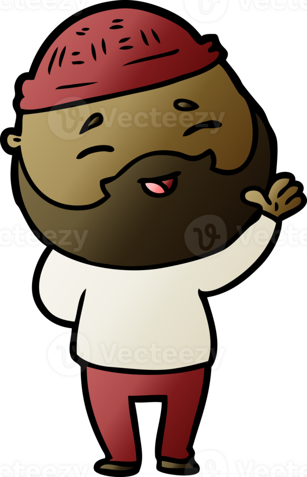 cartoon happy bearded man png