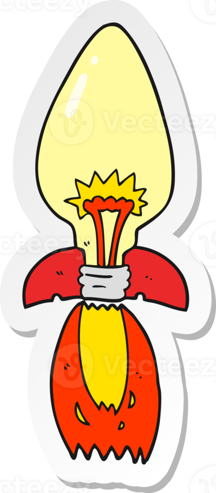 sticker of a cartoon amazing rocket ship of an idea png