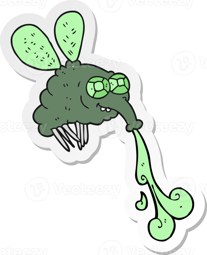 sticker of a cartoon gross fly png
