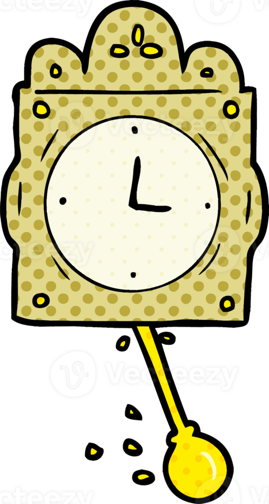 cartoon ticking clock with pendulum png