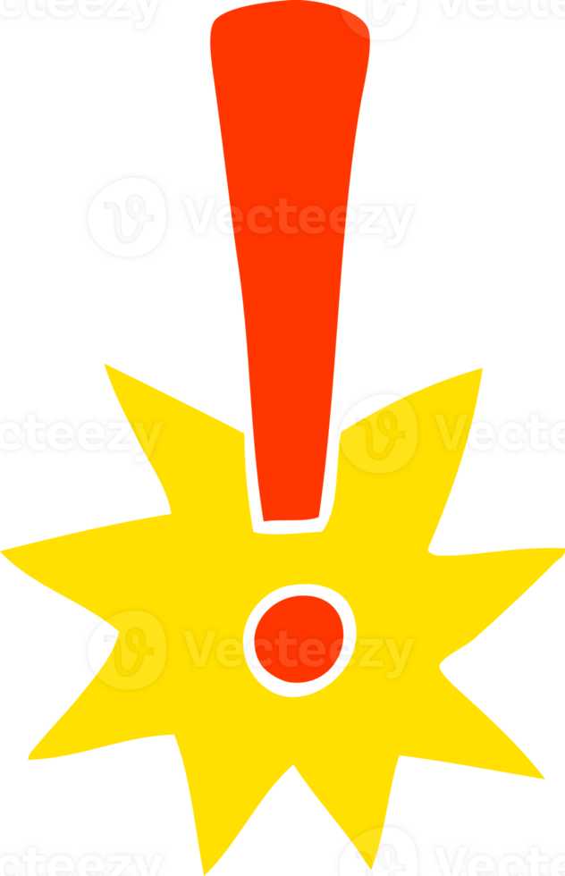 flat color illustration cartoon exclamation mark png